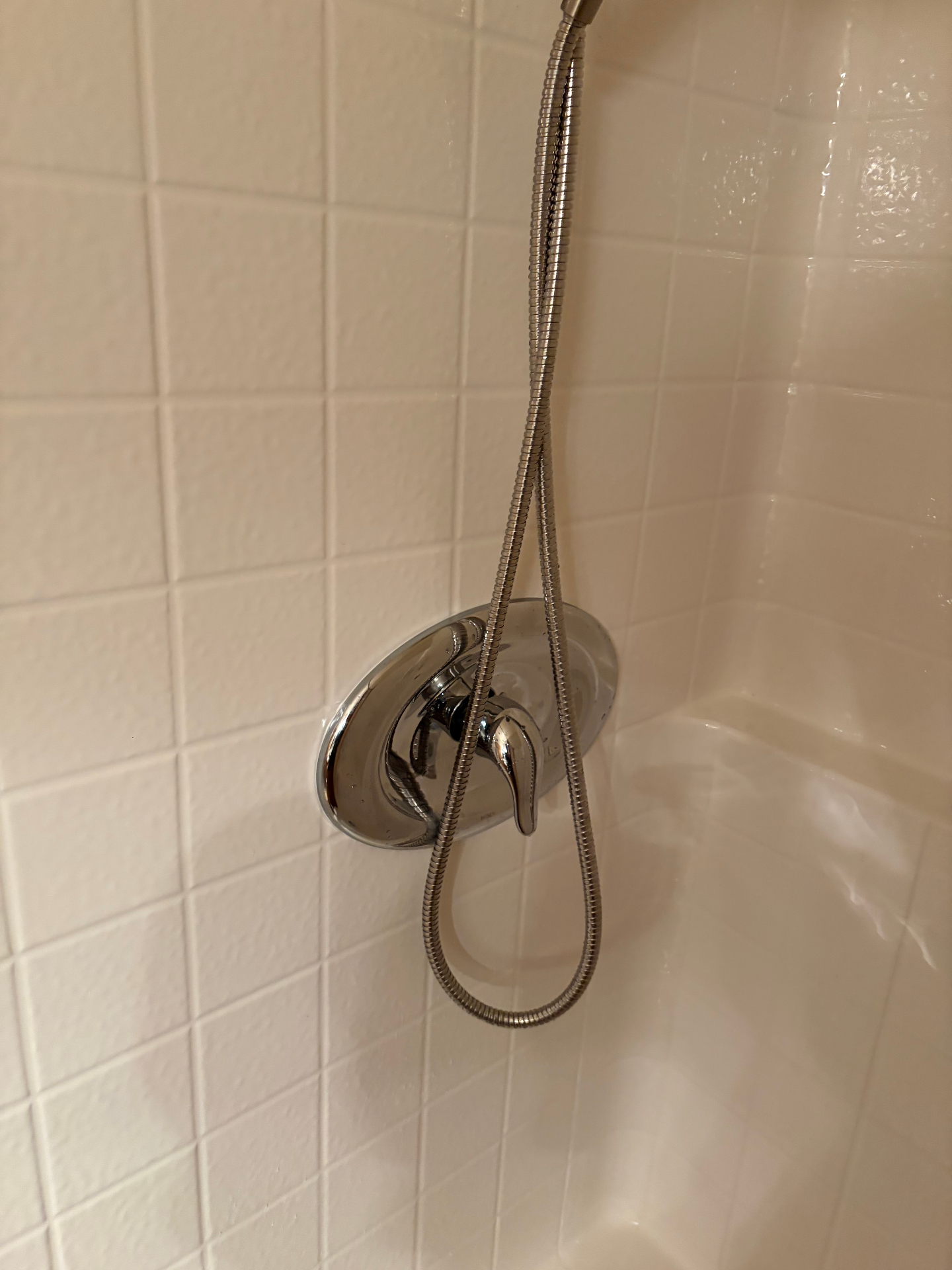 Shower trim upgrade — before