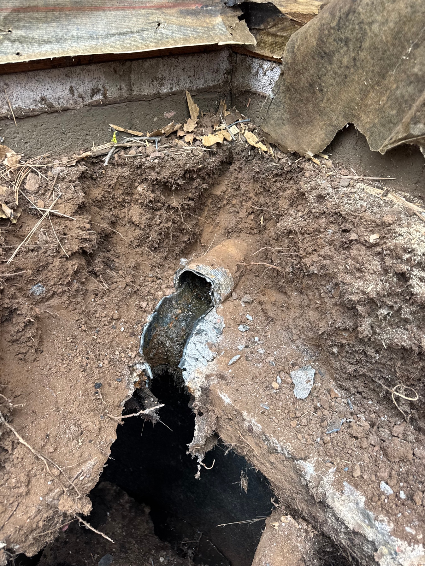 Sewer line repair — excavation & access