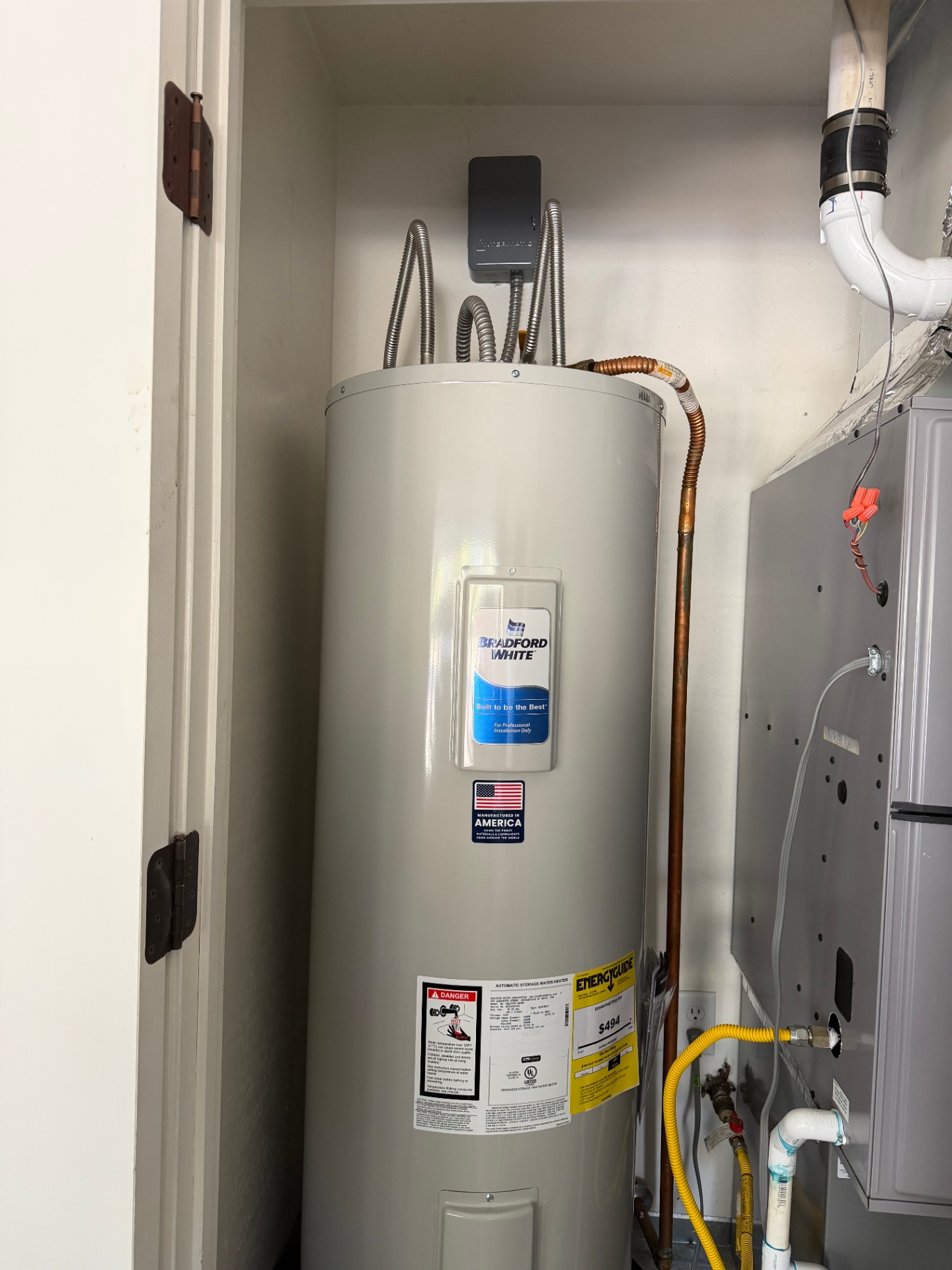 Bradford White electric water heater install