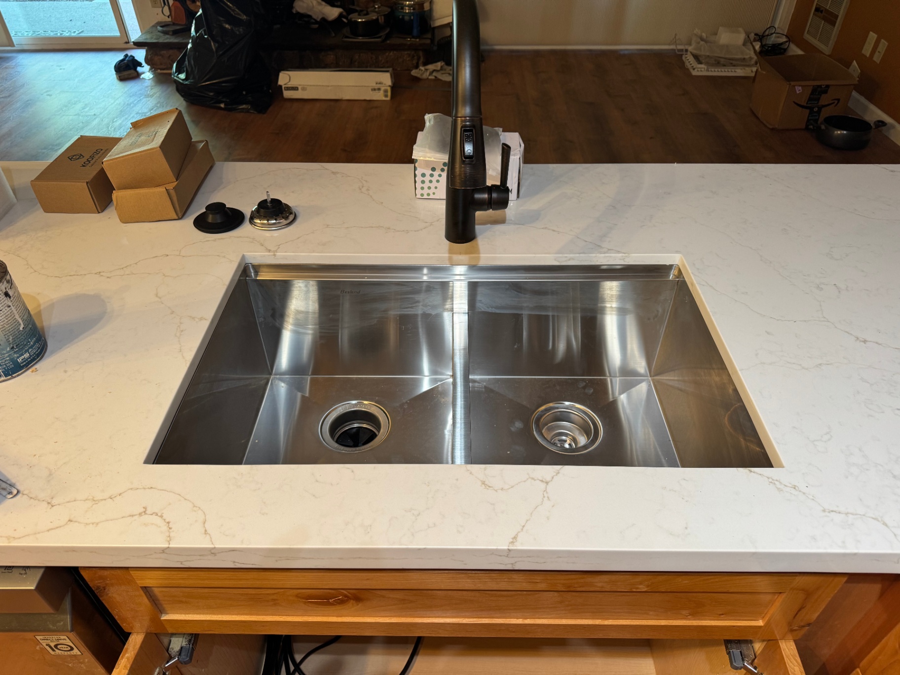 Undermount stainless kitchen sink & faucet install